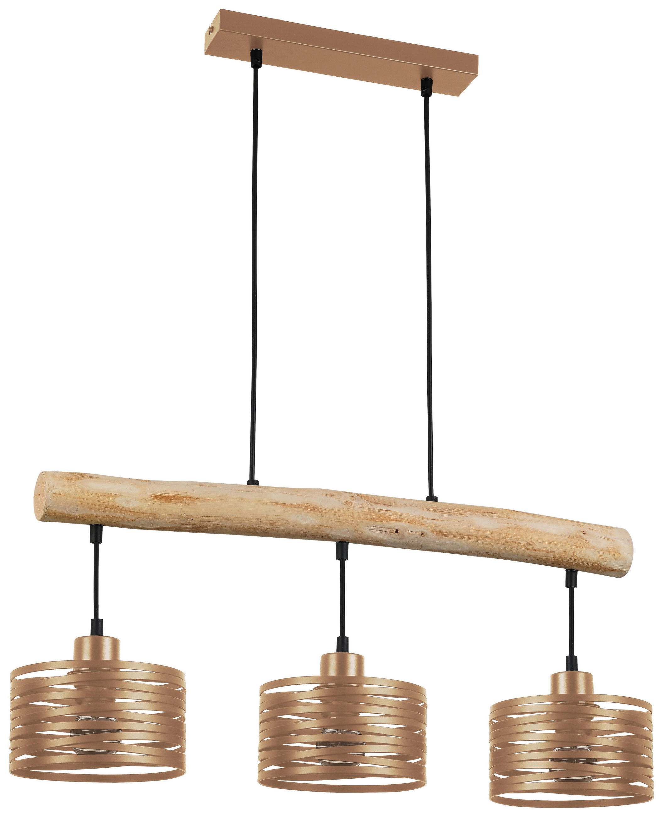 HÄNGELEUCHTE 69/17/120 cm   - Schwarz/Naturfarben, Trend, Holz/Kunststoff (69/17/120cm) - Novel