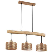 ZÁVESNÉ SVIETIDLO, 69/17/120 cm  - čierna/prírodná farba, Trend, kov/drevo (69/17/120cm) - Novel