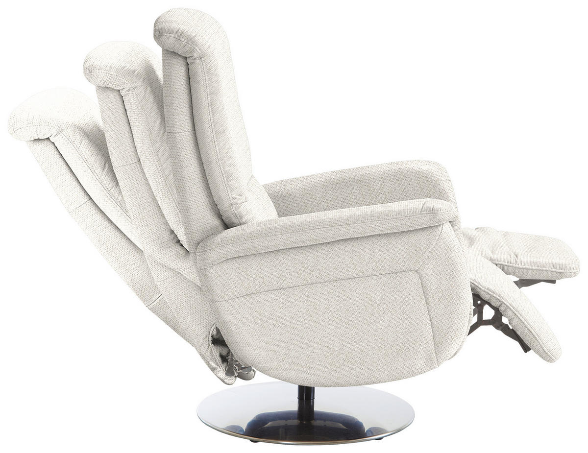 RELAXSESSEL Textil Ecru  - Ecru/Edelstahlfarben, Konventionell, Textil/Metall (79/112/94cm) - Beldomo Premium