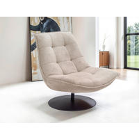 SESSEL in Struktur, Velours Sandfarben  - Sandfarben/Schwarz, Design, Textil/Metall (94/97/106cm) - Livetastic