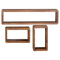 SET ZIDNIH POLICA   - boje sheeshama, Moderno, drvo (80/20/15cm) - MID.YOU