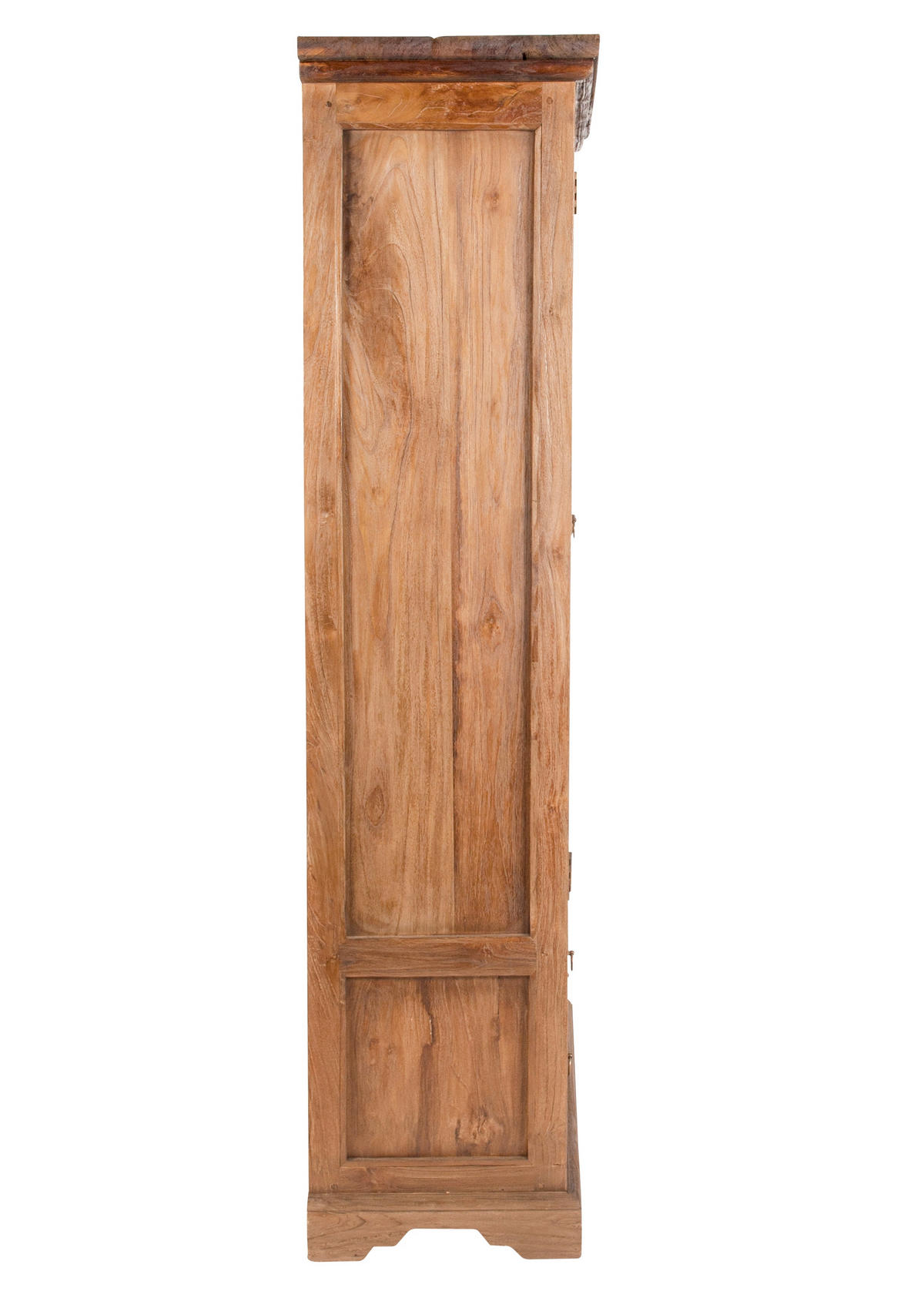 VITRINE  in massiv Teakholz Braun, Naturfarben  - Messingfarben/Naturfarben, Design, Holz/Metall (98/183,5/44cm) - MID.YOU
