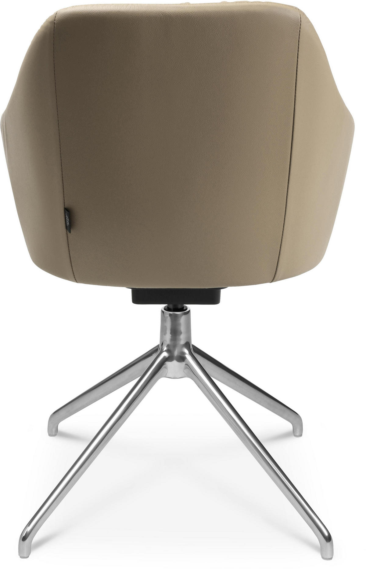 ARMLEHNSTUHL  in Aluminium Echtleder pigmentiert  - Beige/Alufarben, Design, Leder/Metall (58/81,5-84,5/60cm) - Johann Jakob