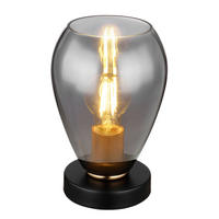 TISCHLEUCHTE - Messingfarben/Schwarz, Design, Glas/Metall (15/23,5cm) - Globo