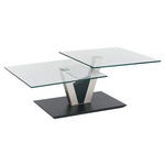 COUCHTISCH Rauchglas, ESG 118/65/36-43 cm rechteckig Anthrazit, Nickelfarben  - Anthrazit/Silberfarben, MODERN, Glas/Holzwerkstoff (118/65/36-43cm) - Venda