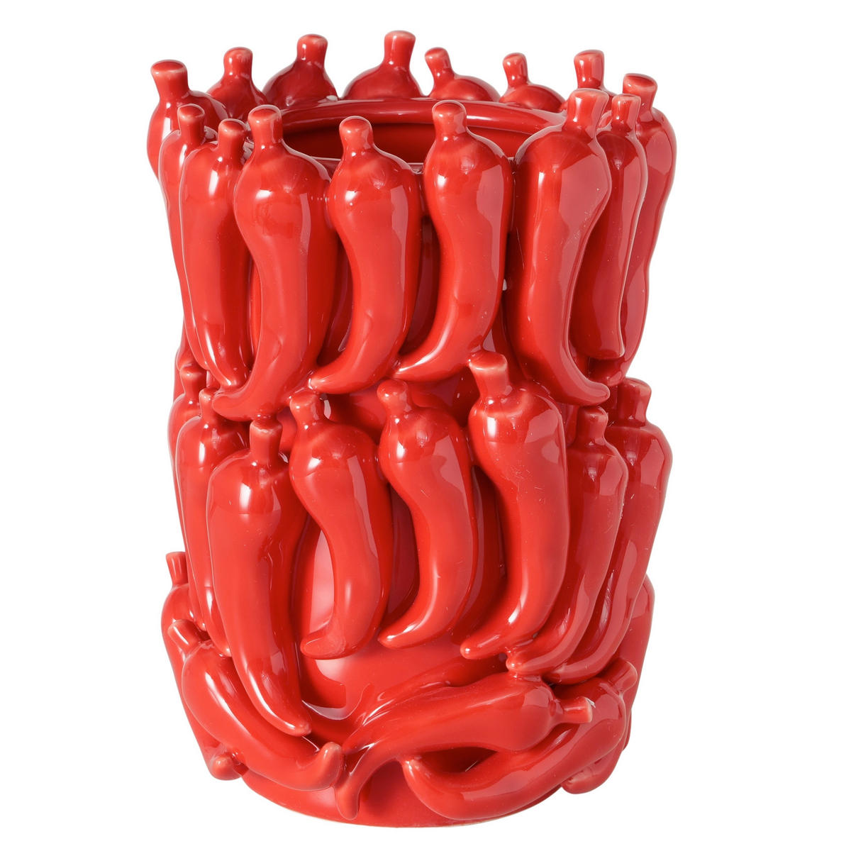 VASE  - Rot/Grün, Basics, Keramik (15,5/21,0cm)