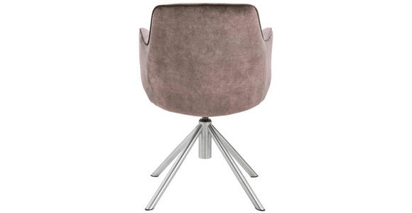 ARMLEHNSTUHL  in Edelstahl Flachgewebe  - Edelstahlfarben/Cappuccino, Design, Textil/Metall (60/88/64cm) - Novel