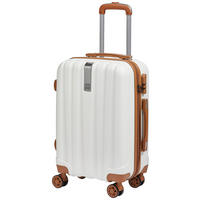 HANDGEPÄCK-KOFFER Braun, Weiß  - Braun/Weiß, Basics, Kunststoff/Metall (36/55/23cm) - Novel