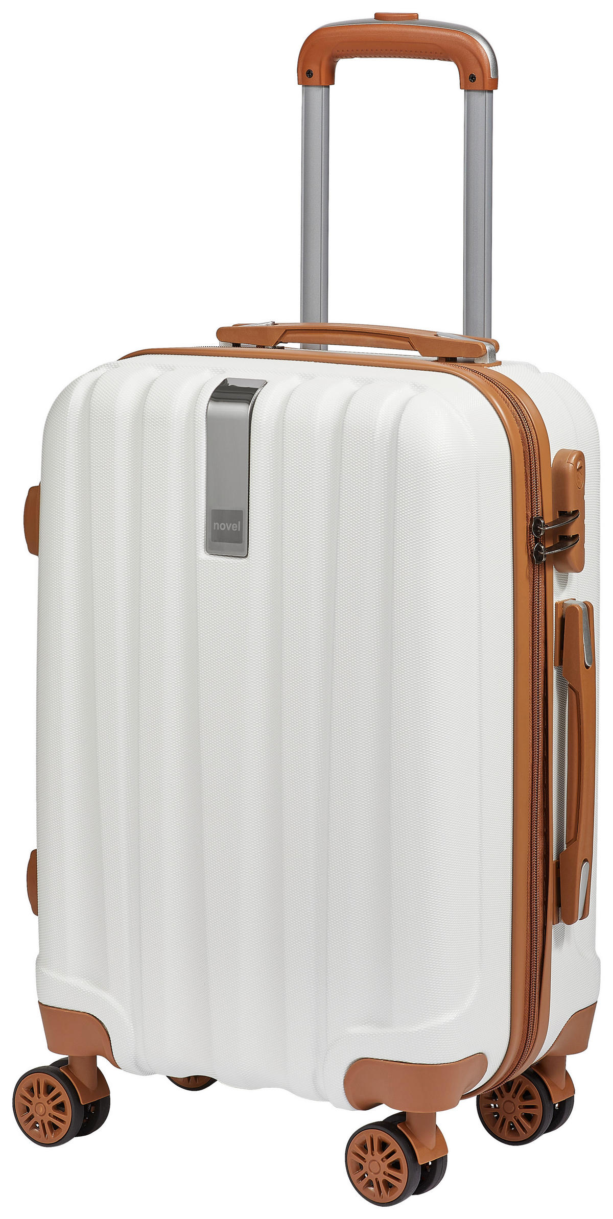 HANDGEPÄCK-KOFFER Braun, Weiß  - Braun/Weiß, Basics, Kunststoff/Metall (36/55/23cm) - Novel