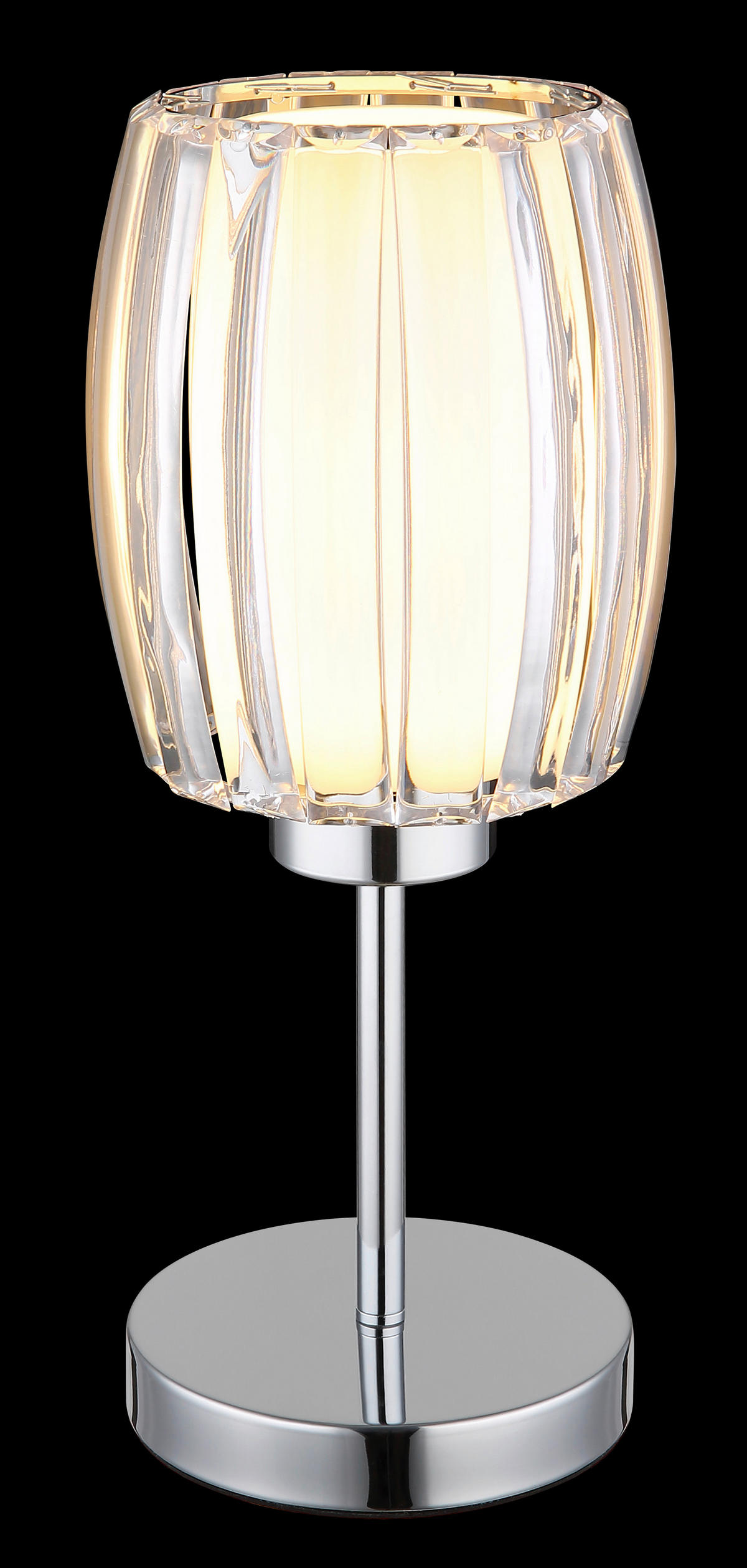 TISCHLEUCHTE 18/40 cm   - Klar/Chromfarben, Design, Glas/Kunststoff (18/40cm) - Globo