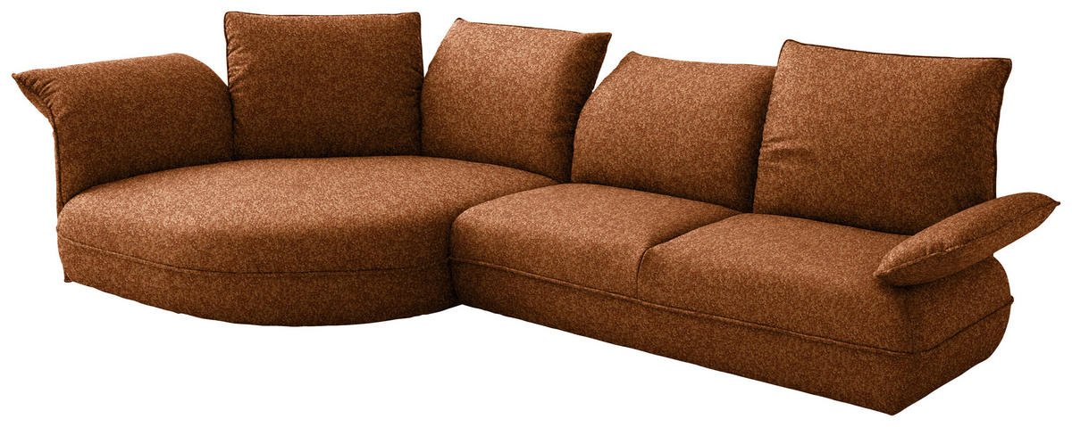 ECKSOFA  in Chenille Rostfarben  154/343 cm  - Rostfarben/Schwarz, Design, Kunststoff/Textil (154/343cm) - Koinor