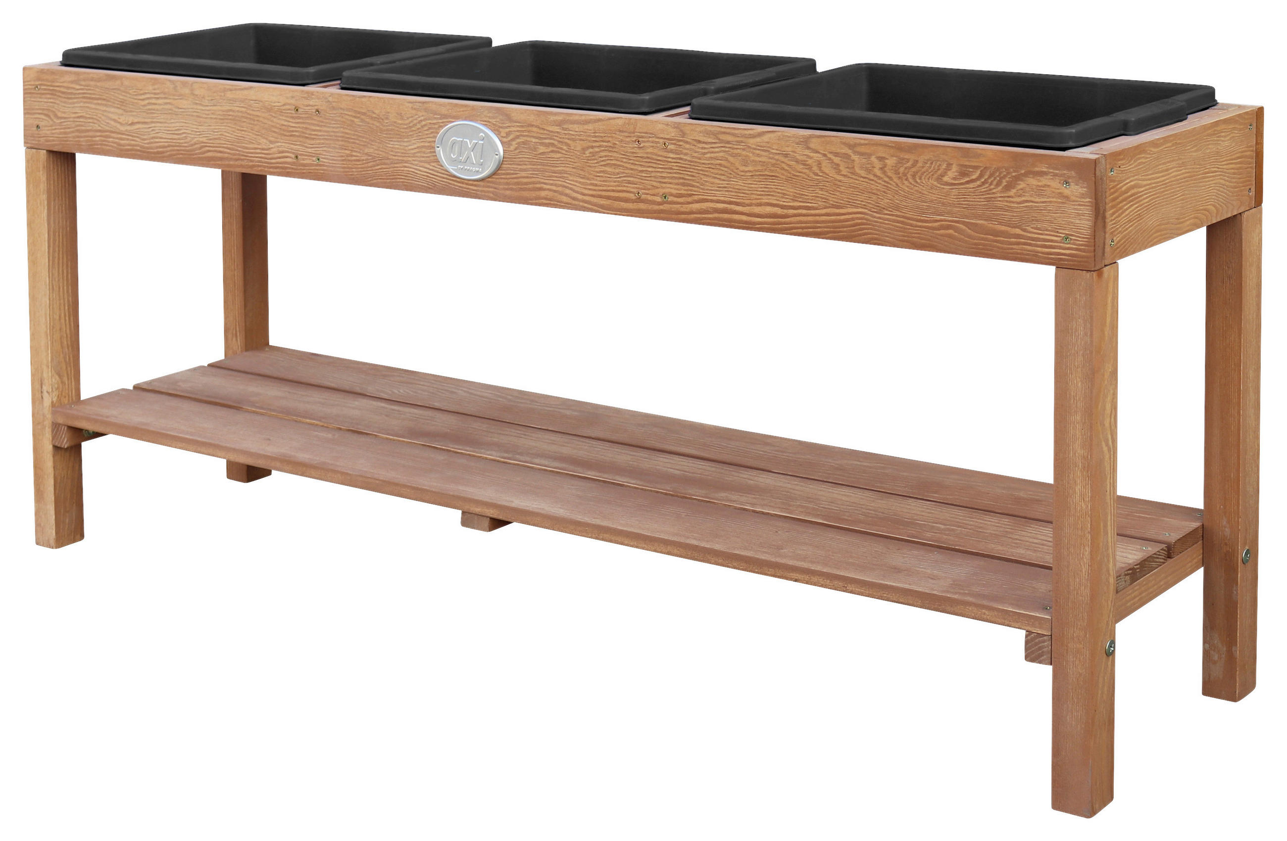 SAND- UND WASSERTISCH Holz, Kunststoff Braun, Schwarz  - Blau/Schwarz, KONVENTIONELL, Holz/Kunststoff (124/50/27cm) - Ambia Garden