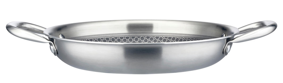 SERVIERPFANNE INOXXA BLACK Vitaflon® Quarzit Beschichtung 28 cm  - Edelstahlfarben, Basics, Metall (28cm) - GSW