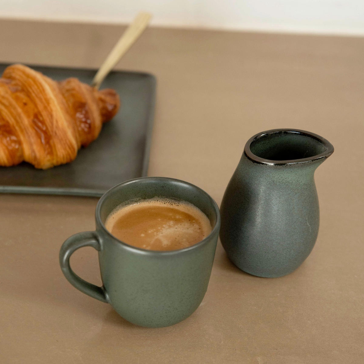 KAFFEEBECHERSET RAW 6-teilig  - Jadegrün, Basics, Keramik (200ml) - Aida