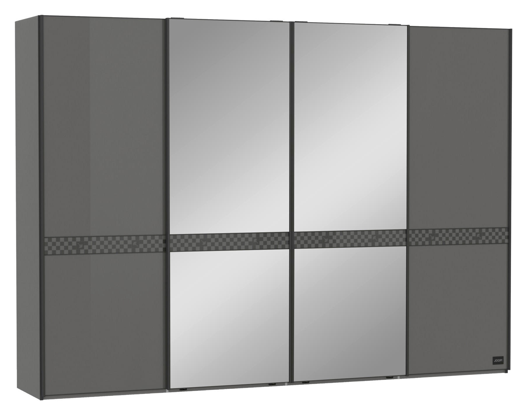 SCHWEBETÜRENSCHRANK  in Dunkelgrau  - Schieferfarben/Dunkelgrau, Design, Glas/Holzwerkstoff (330/236/67cm) - Joop!