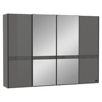SCHWEBETÜRENSCHRANK  in Dunkelgrau  - Schieferfarben/Dunkelgrau, Design, Glas/Holzwerkstoff (330/236/67cm) - Joop!