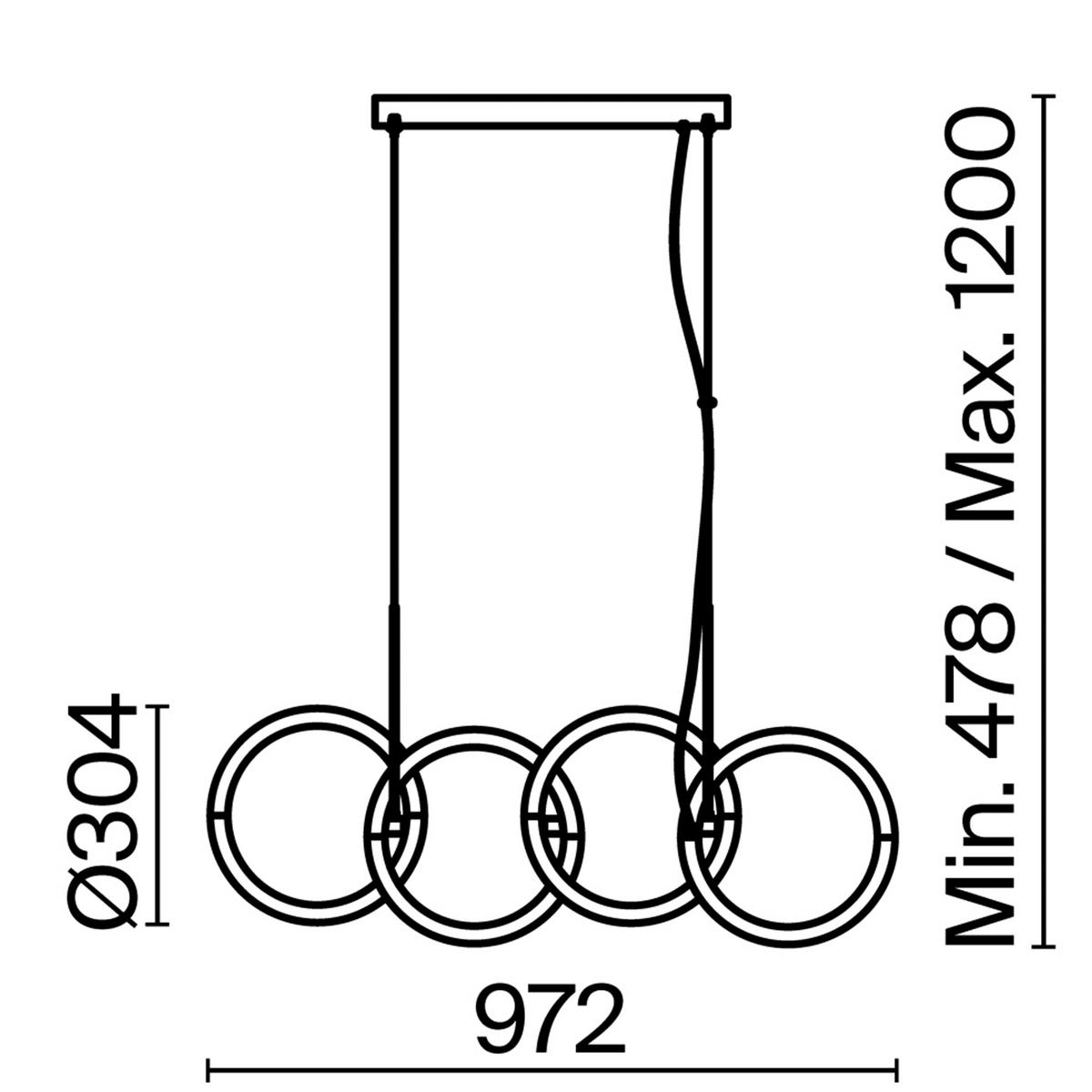 PENDELLEUCHTE 27/33/100 cm   - Goldfarben, Trend, Metall (27/33/100cm) - MAYTONI