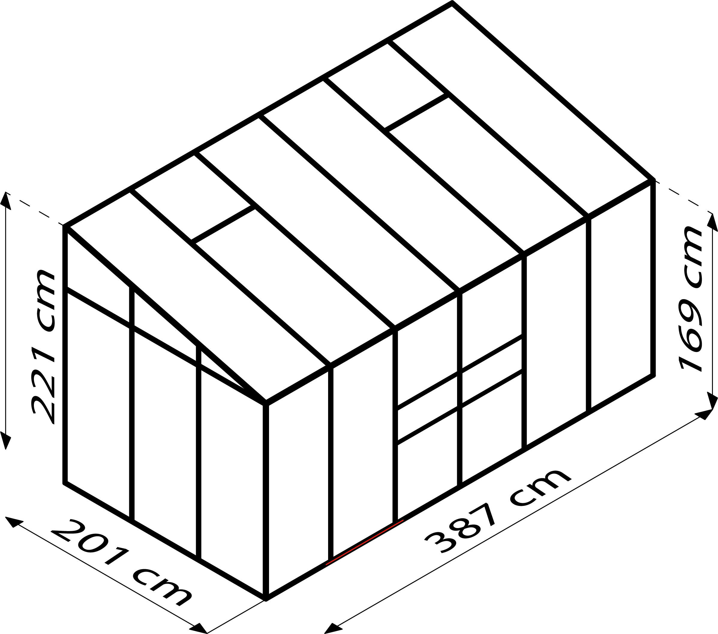 ANLEHN-GEWÄCHSHAUSBAUSATZ - Smaragdgrün, Basics, Kunststoff/Metall (386,5/220,8/201,4cm)