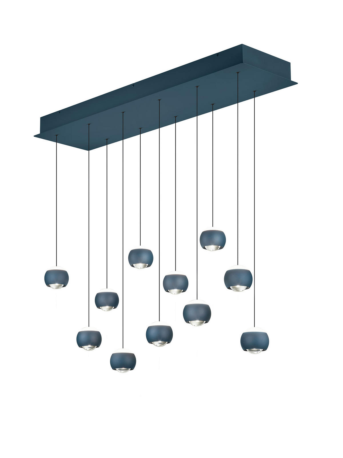 LED-PENDELLEUCHTE Cannon 114/195/30 cm   - Blau, Basics, Metall (114/195/30cm) - Musterring