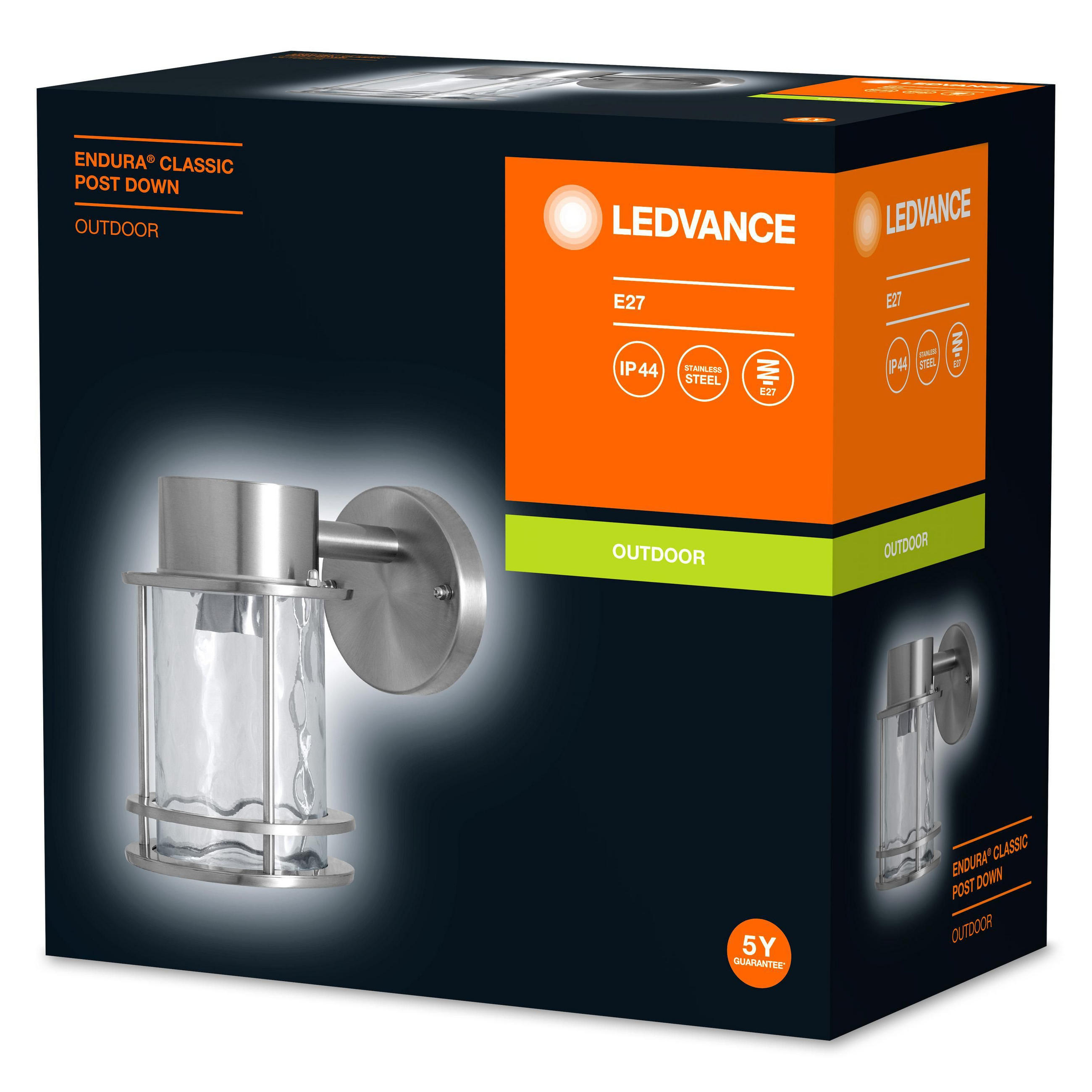 AUßENWANDLEUCHTE 21,2/12,7/19,5 cm   - Basics, Glas/Metall (21,2/12,7/19,5cm) - Ledvance