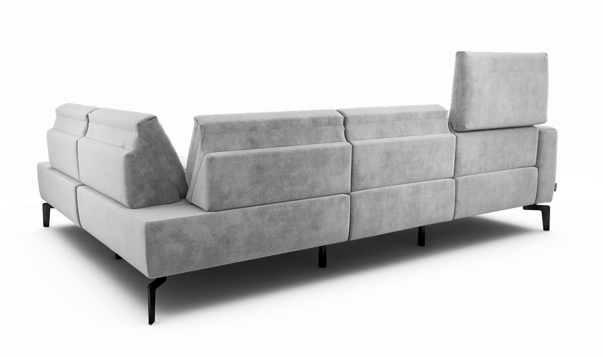 ECKSOFA Cosy Hellgrau Samt  - Hellgrau/Schwarz, Design, Textil/Metall (256/193cm) - SENSOO