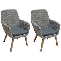 GARTENSESSEL Akazie Aluminium Grau, Dunkelgrau, Hellbraun  - Hellbraun/Dunkelgrau, Basics, Holz/Kunststoff (70/96/68cm) - Gardenson