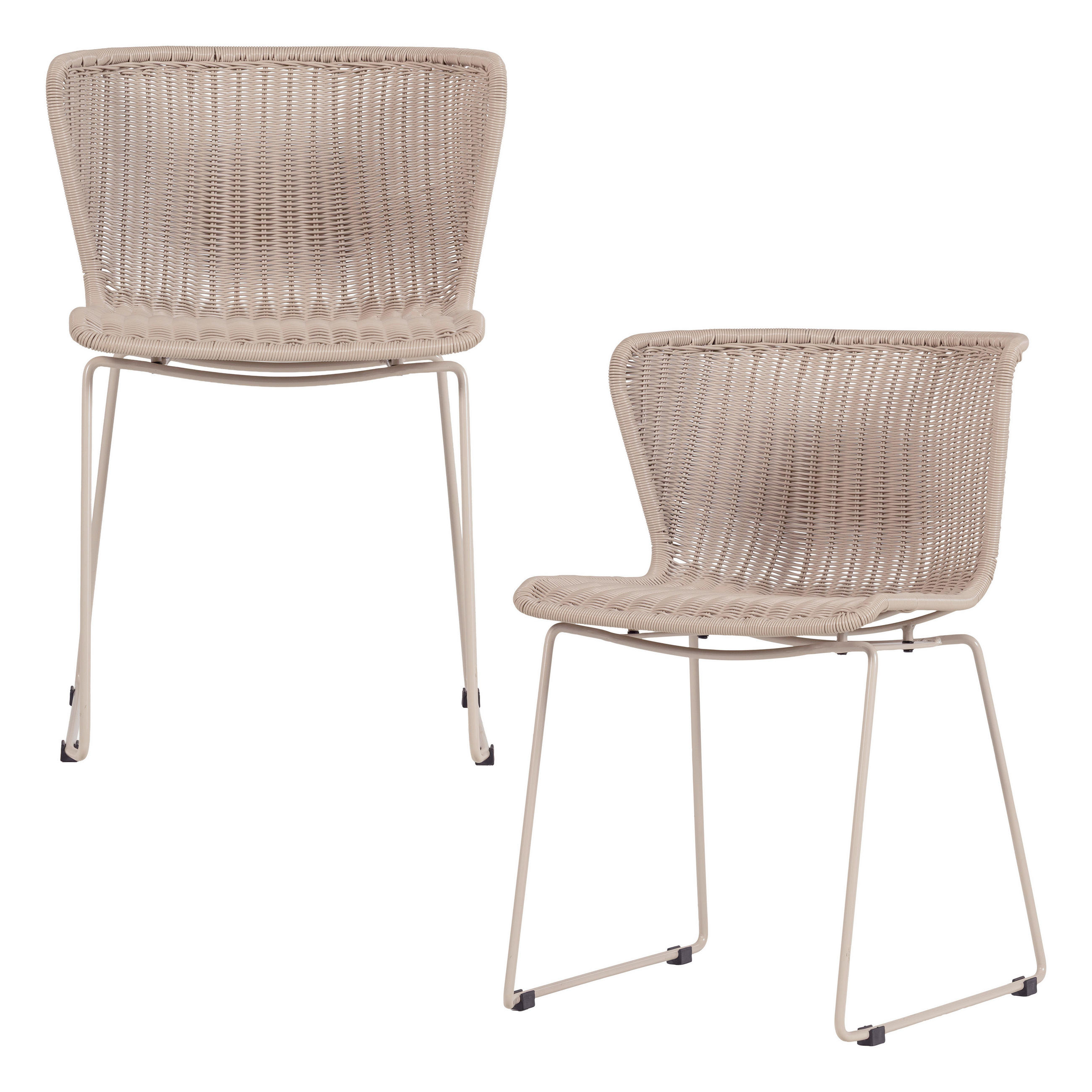 GARTENSTUHL-SET Eisen Sandfarben  - Sandfarben, MODERN, Kunststoff/Metall (55/78/54cm) - Livetastic