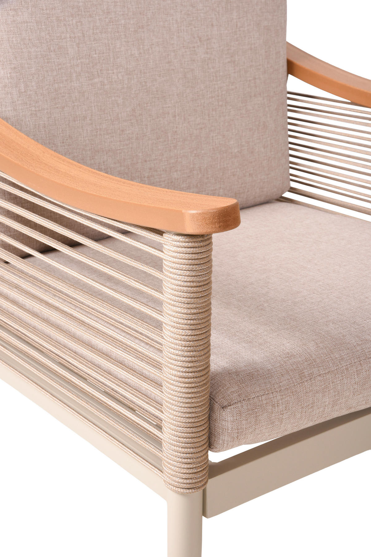 GARTENTISCHGRUPPE Aluminium  - Sandfarben/Beige, MODERN, Kunststoff/Textil - Gardenson