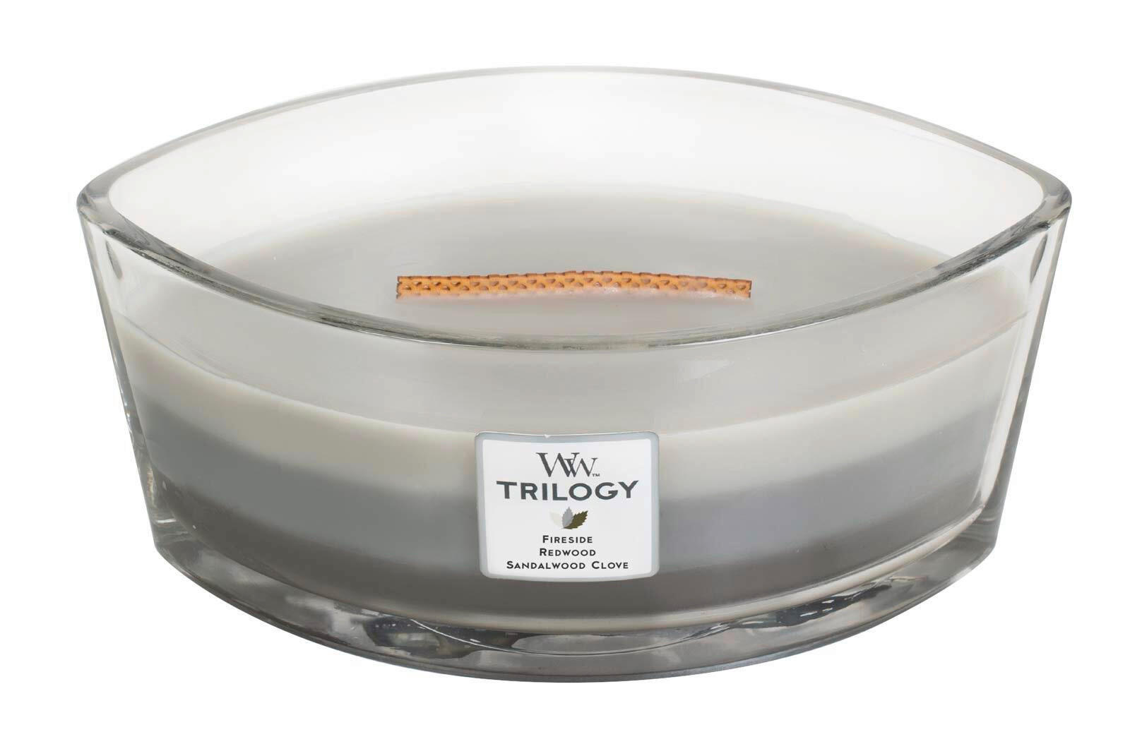 DIŠEČA SVEČA - večbarvno, Basics, steklo/les (12/9/19cm) - WoodWick