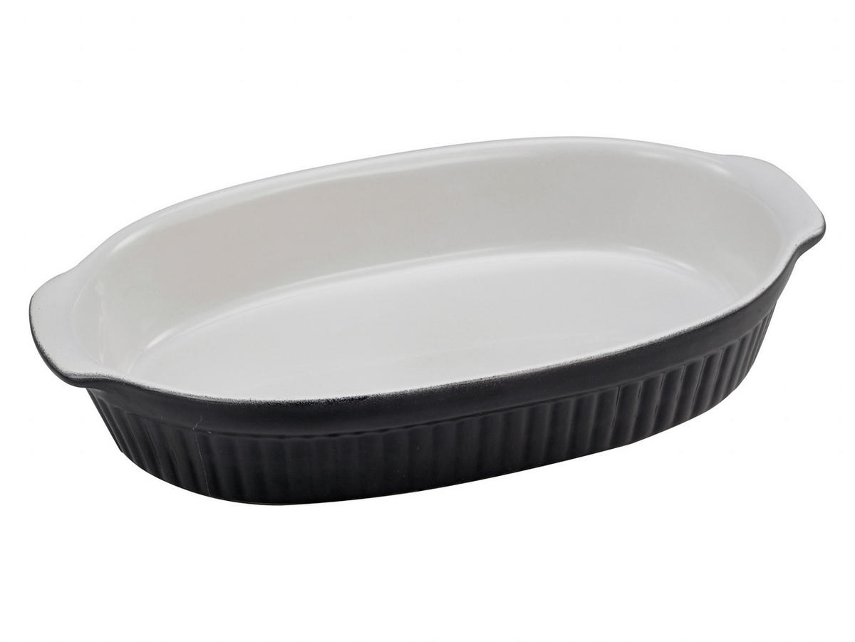 AUFLAUFFORM Keramik Steinzeug  - Schwarz/Weiß, KONVENTIONELL, Keramik (33,5/19/5cm) - Creatable