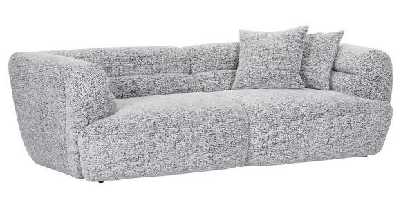 BIGSOFA  in Chenille Schwarz, Weiß  - Schwarz/Weiß, KONVENTIONELL, Kunststoff/Textil (240/75/105cm) - Carryhome