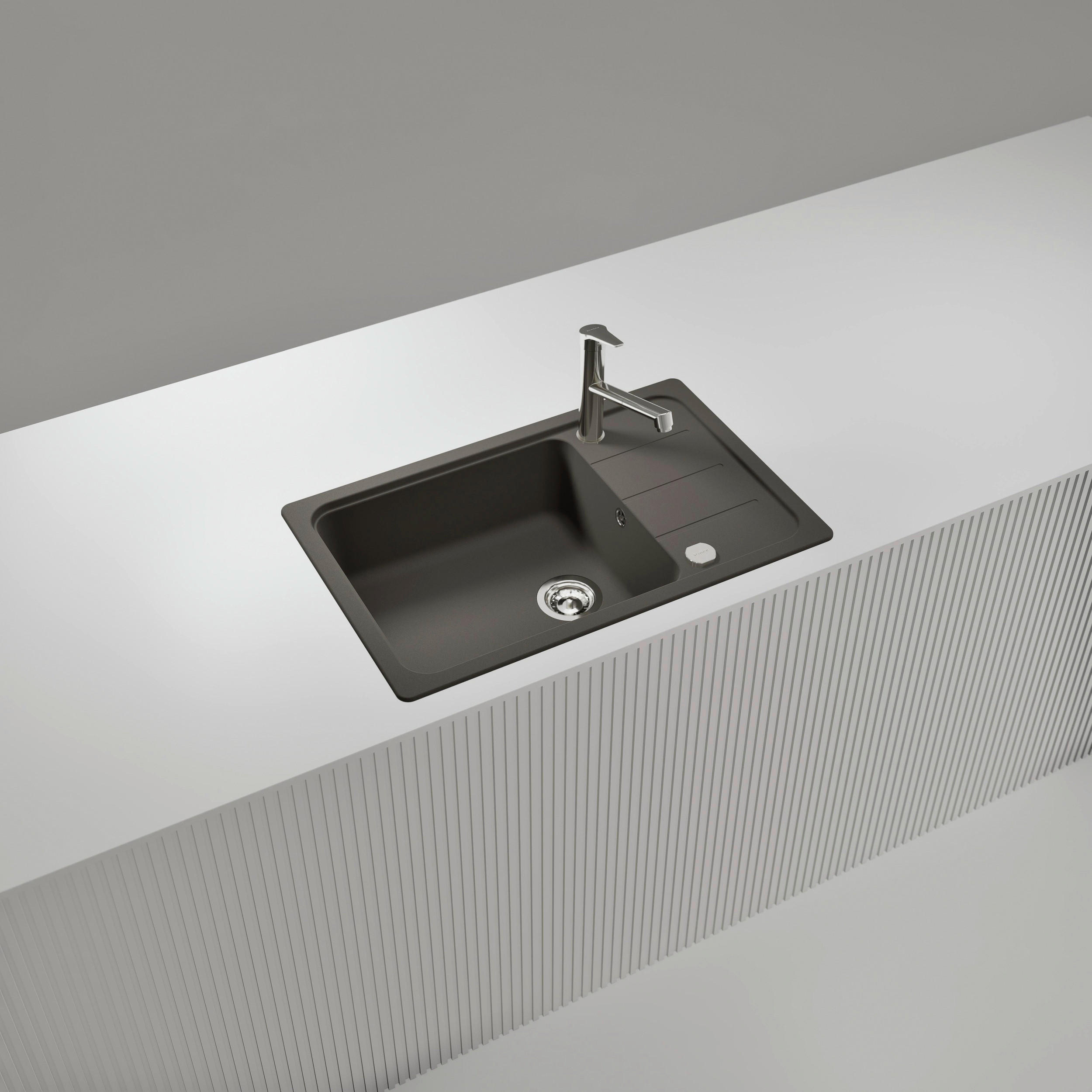 SPÜLE FOMD100LSAGAS  - Dunkelgrau, Basics, Stein (78/29,9/50cm) - Schock