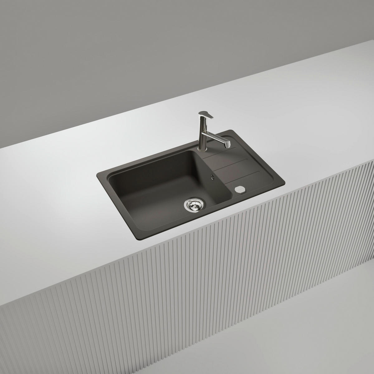 SPÜLE FOMD100LSAGAS  - Dunkelgrau, Basics, Stein (78/29,9/50cm) - Schock