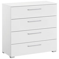 KOMMODE 80/81/42 cm Weiss  - Weiss/Silberfarben, Design, Holzwerkstoff/Kunststoff (80/81/42cm) - Novel