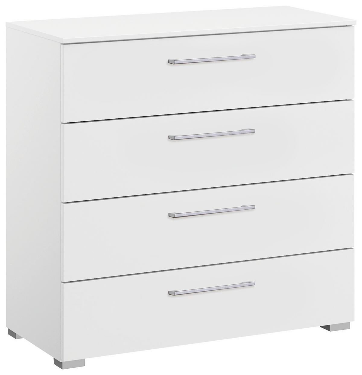 KOMMODE 80/81/42 cm Weiss  - Weiss/Silberfarben, Design, Holzwerkstoff/Kunststoff (80/81/42cm) - Novel