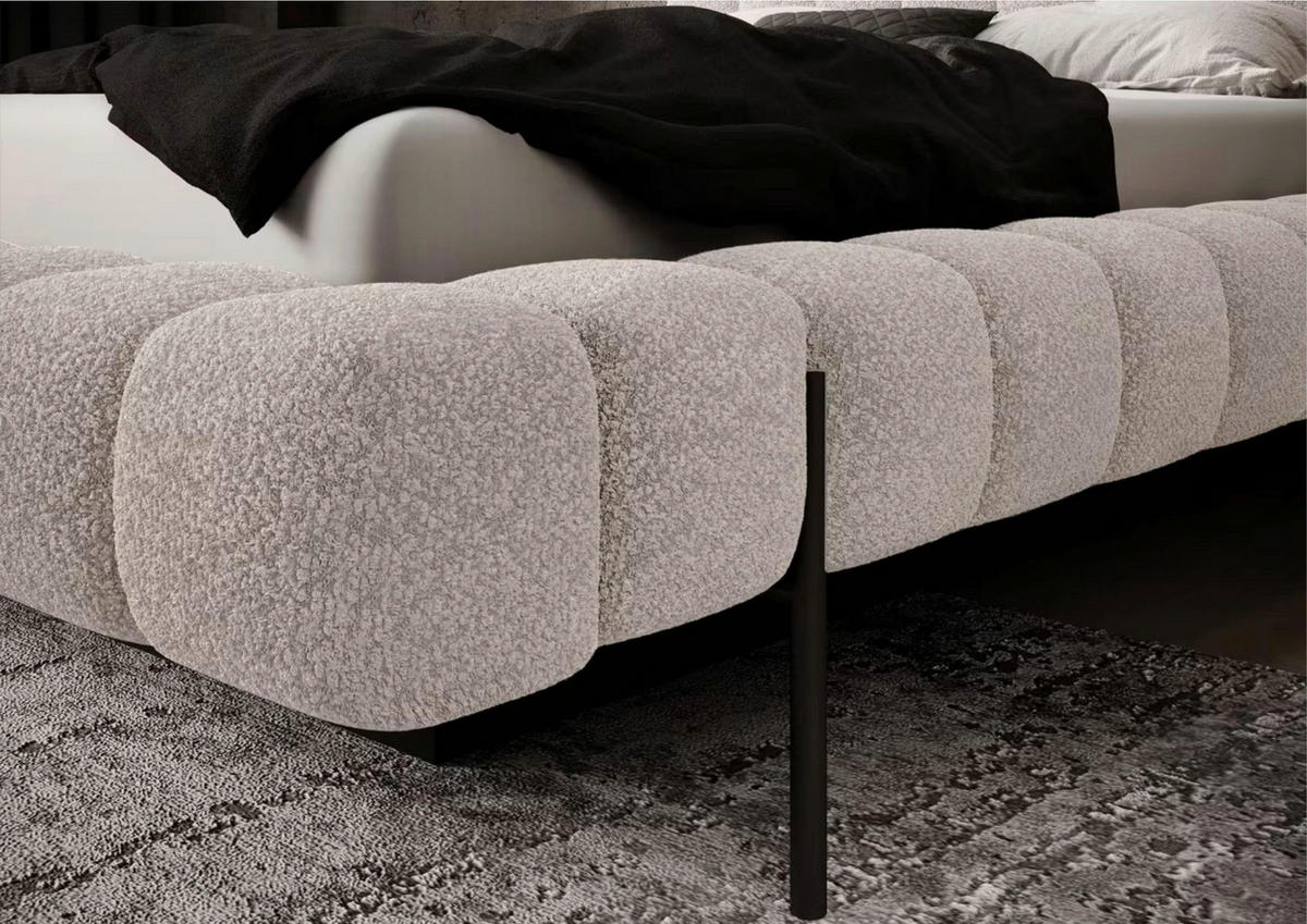 POLSTERBETT Lattenrost, Bettkasten Beige 180/200 cm  - Schwarzbraun/Beige, MODERN, Holz/Metall (180/200cm) - MID.YOU