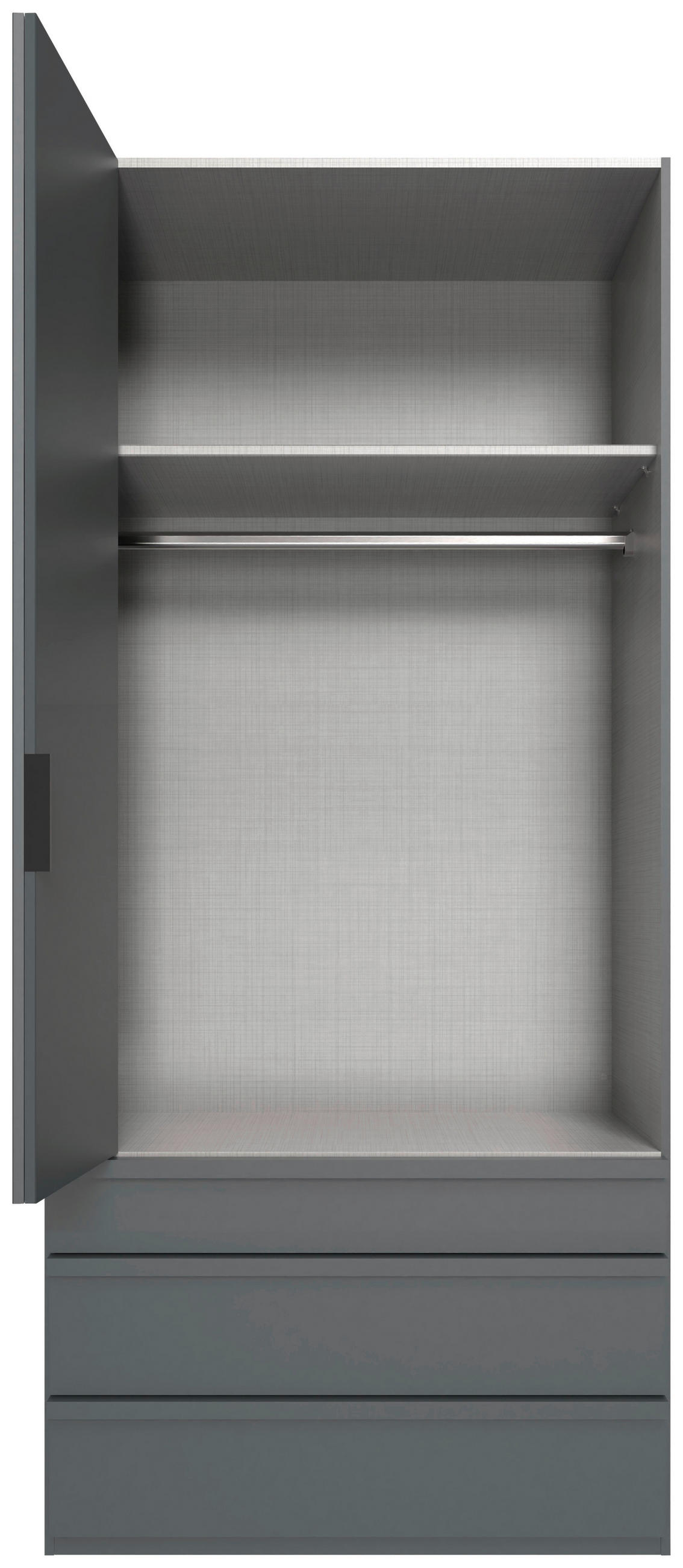 FALTTÜRENSCHRANK 100/236/58 cm 2-türig Graphitfarben  - Schwarz/Graphitfarben, Design, Holzwerkstoff (100/236/58cm) - Boxxx