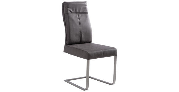 SCHWINGSTUHL in Metall, Textil Dunkelgrau, Edelstahlfarben - Edelstahlfarben/Dunkelgrau, Design, Textil/Metall (44,5/104/63cm) - Hom`in