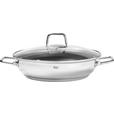SERVIERPFANNE Perfect Cooking Greblon®-Antihaftbeschichtung 28 cm  - Klar/Edelstahlfarben, Basics, Glas/Metall (28cm) - Homeware Profession.