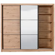 SCHIEBETÜRENSCHRANK 242/215,5/60 cm 3-türig Eiche Artisan  - Schwarz/Eiche Artisan, Basics, Glas/Holzwerkstoff (242/215,5/60cm) - Xora
