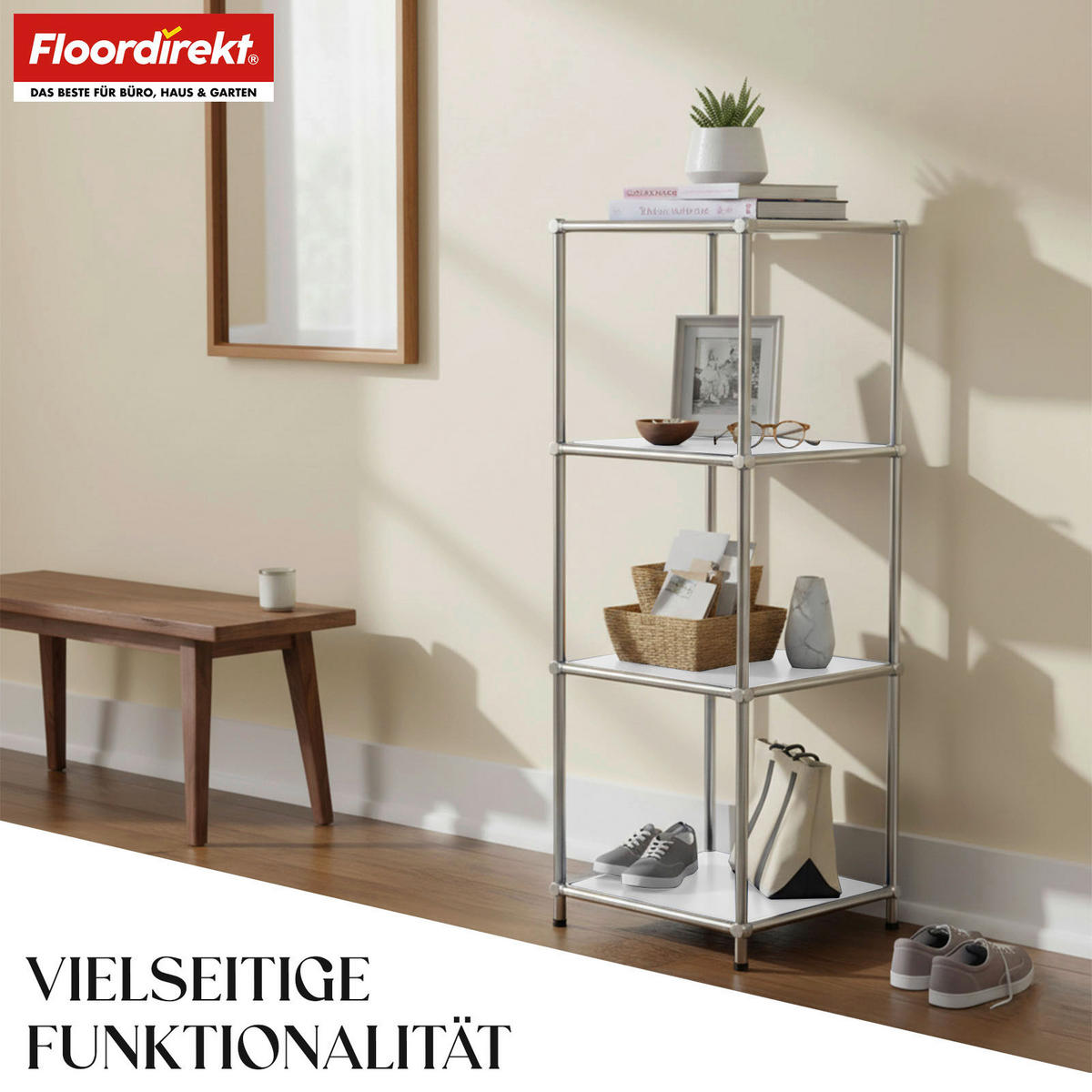 REGAL Weiß  - Weiß, Basics, Metall (30/89/30cm) - Floordirekt