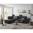 ECKSOFA  in Mikrovelours Schwarz  - Schwarz, KONVENTIONELL, Kunststoff/Textil (217/265cm) - Carryhome