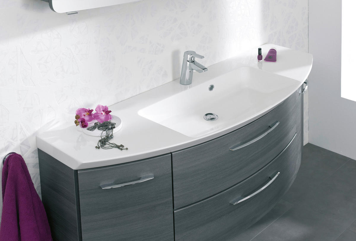 BADEZIMMER 3-teilig  in 121 cm  - Chromfarben/Graphitfarben, KONVENTIONELL, Glas/Holzwerkstoff (121cm) - Pelipal