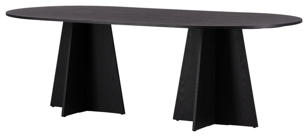 ESSTISCH furniert oval Schwarz  - Schwarz, Design, Holz (230/115/75cm) - Livetastic