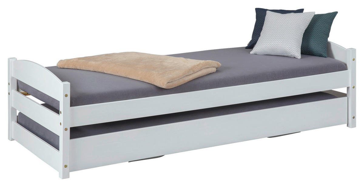 VÝSUVNÁ POSTEĽ, 90-180/200 cm biela - biela/prírodná farba, Konventionell, drevo (90-180/200cm) - MID.YOU