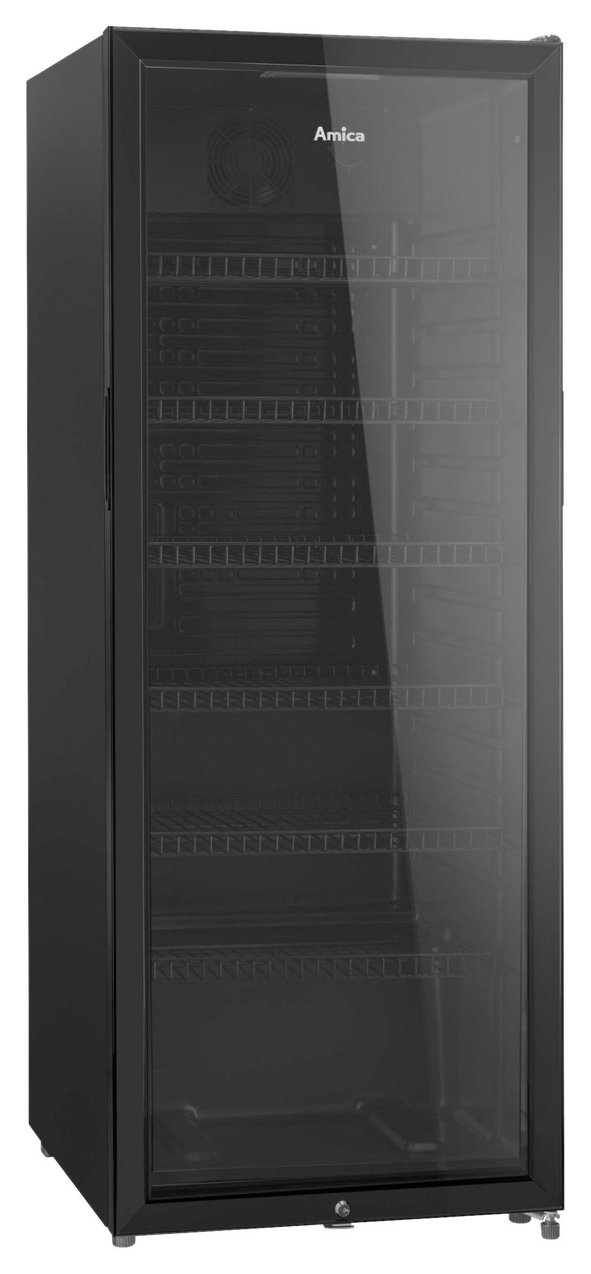 GETRÄNKEKÜHLSCHRANK 54,5/141/54 cm  - Schwarz, Basics, Glas/Metall (54,5/141/54cm) - Amica