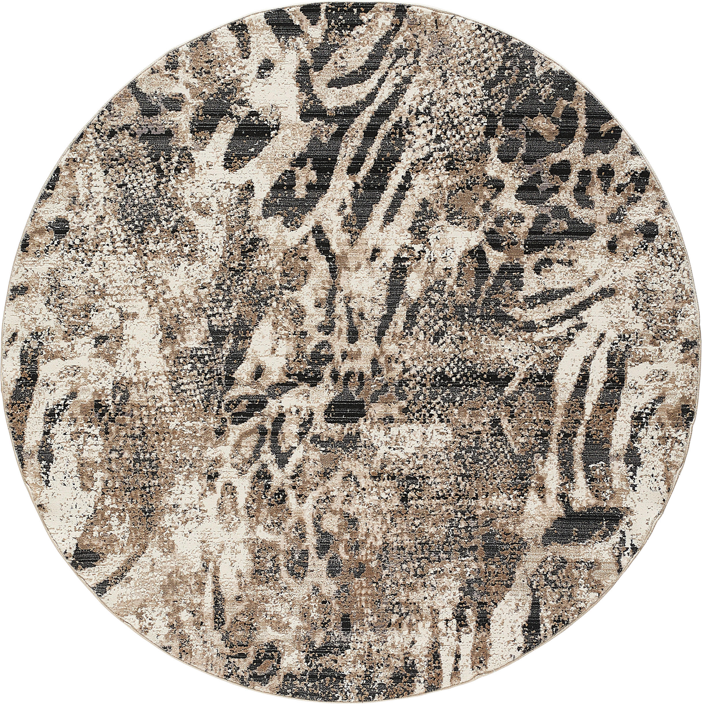 VINTAGE-TEPPICH 120/RUND cm GASIRA Anthrazit, Creme rund  - Anthrazit/Creme, Design, Textil (120/RUNDcm) - Dieter Knoll