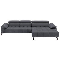 ECKSOFA in Webstoff Anthrazit  - Anthrazit/Schwarz, Design, Textil/Metall (329/190cm) - Beldomo Style