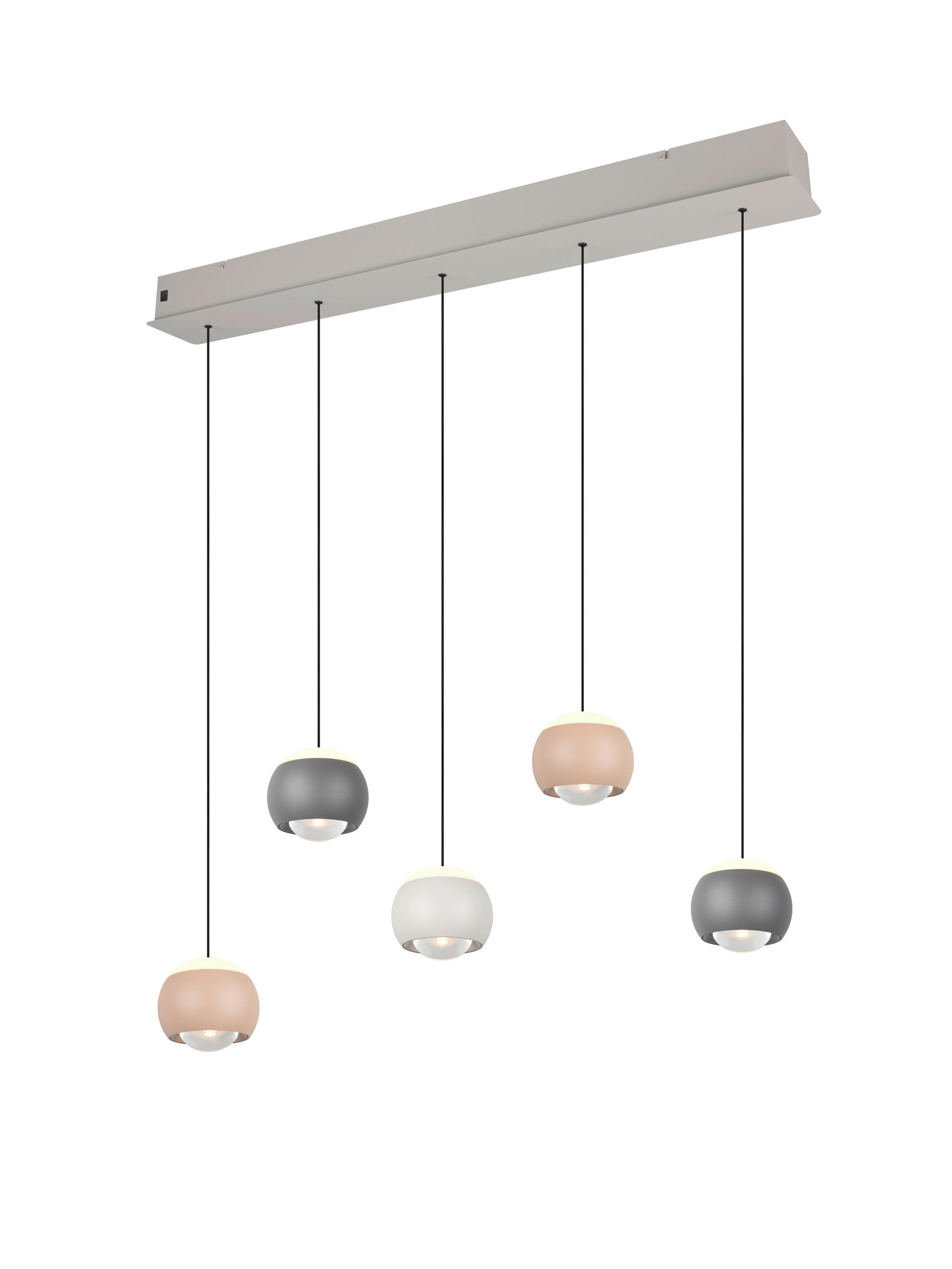LED-PENDELLEUCHTE CANNON 100/195/10,5 cm  - Aprikose/Anthrazit, Design, Metall (100/195/10,5cm) - Musterring