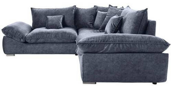 ECKSOFA in Velours Anthrazit  - Chromfarben/Anthrazit, KONVENTIONELL, Kunststoff/Textil (247/247cm) - Carryhome